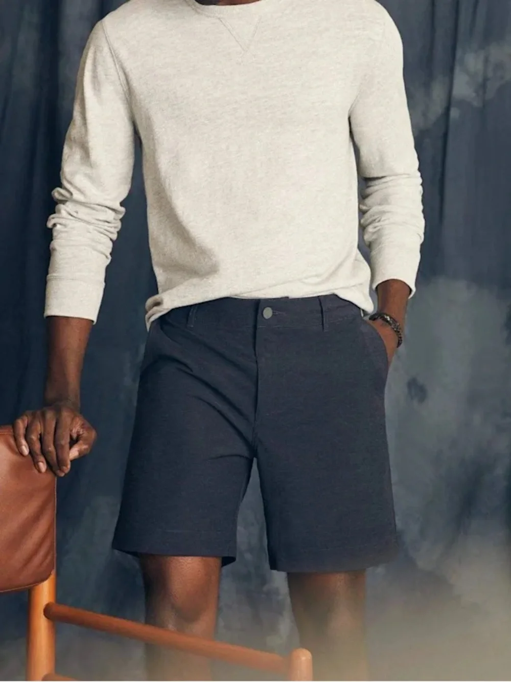 Faherty Men's Charcoal Flat-Front Stretch Shorts